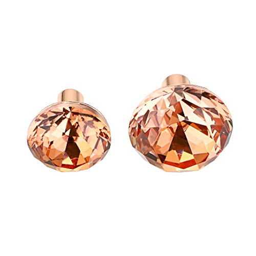 Sumnacon 5 Pcs 6.7 Inch Crystal Drawer Dresser Knobs - Diamond Cabinet Cupboard Door Knobs with Plates, Decorative Closet Wardrobe Pull Handles with Screws for Home Office Decor, Rose Gold - Image 7