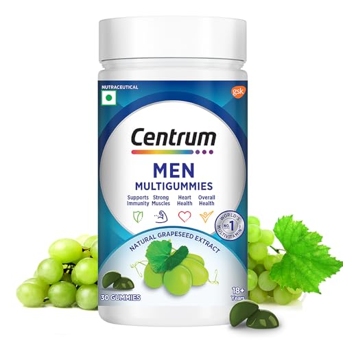 Centrum Men Multigummies 30s | 16 Vitamins & minerals and Natural Grapeseed extract for Overall Health & Heart Health (Veg) |World’s #1 Multivitamin Centrum Men Multigummies 30s | 16 Vitamins & minerals and Natural Grapeseed extract for Overall Health & Heart Health (Veg) |World’s #1 Multivitamin
