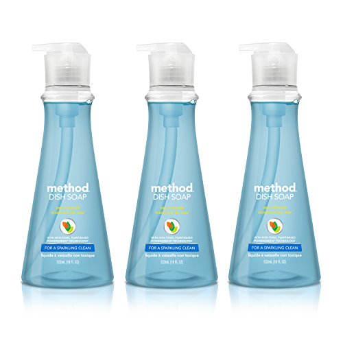 Method Naturally Derived Dish Soap Pump, Sea Minerals, 18 Fl Oz (Pack of 3)