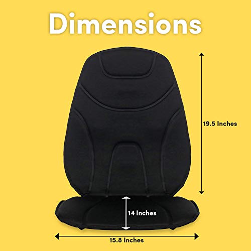 Vibration Massage Cushion with Heat | Multi-Speed for Home, Office or Car | Portable Travel Back and Seat Pad for Chair with Controller | Auto Adapter Included | Black - Thumbnail 7