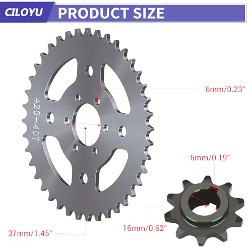 Image of High Speed 420 Chain Mini Bike Sprocket 40T 6 Hole 37mm Bore Replacement for Coleman CT100U CC100X RB100 Monster Mega Moto MMB80 105 Baja Doodle Bug DB30 Motovox MBX10 Mini Bike Parts