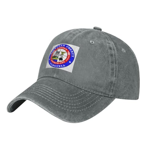 Vintage Buchanan County Va Seal Baseball Cap for Women Men Hat Trucker Hats, Gray, One Size