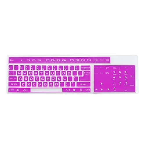 PATIKIL Pc Keyboard Cover Skin Silicone Desktop Keyboard Skin Keyboard Cover for Standard Size PC Computer Desktop Keyboards 17.3"x5.3" Purple Keyboard Cover Skin Protector 1Pcs - Image 3
