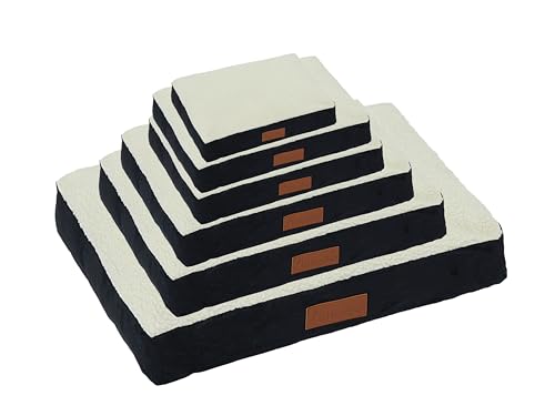 Ellie-Bo Ersatzbezug für Hundebett mit Wildleder und Schaffell, Gr. M, 71 x 48 cm, schwarz