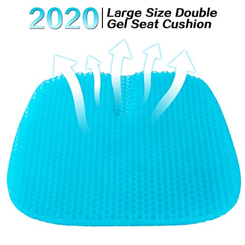 LUCKYLIFE Gel Seat Cushion 2020 Latest Large Size Double Seat Cushion for Office