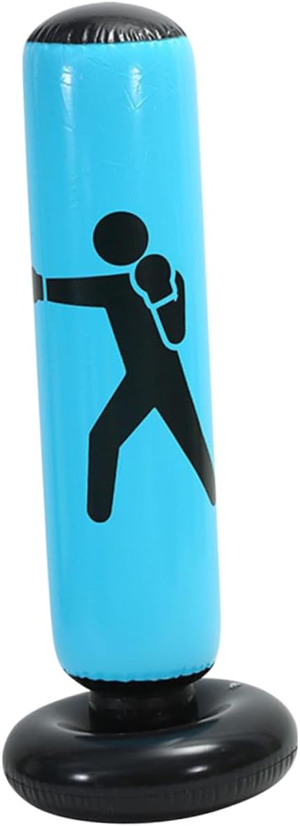 Mipcase Inflatable Freestanding Punching Bag for Boxing and Kickboxing, Thickened Tumbler Punch Bag with Blue Sturdy PVC Material, Gym Training Equipment Suitable for Adults and Fitness