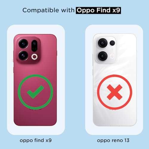 Image of Amazon Basics Back Cover for Oppo Find X9 5G Mag-Safe Shockproof PC + TPU Protective Case Magnetic Support Bumper Case (Transparent Mag-Safe)