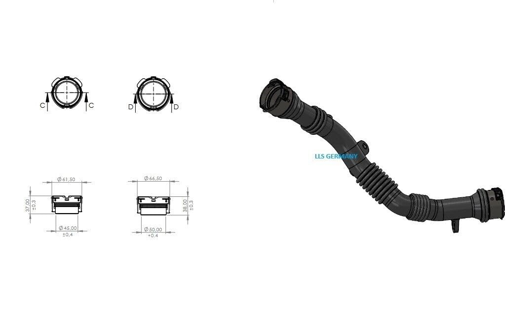 ORIGINAL AG MANGUERA Turbo Manguera de Aire para Renault Clio IV 1.5DCI