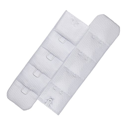 Ultra Soft Bra Extender Band Breathing Room 4 Rows Hook & Eye Extension Strap (1 Hook (3Pcs/Pack)) #TOP3