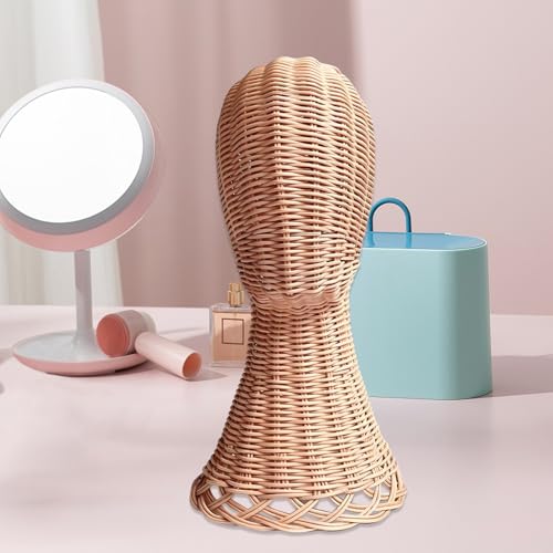 Support de table en rotin porte-chapeau et mannequin écharpe avec base stable - 4