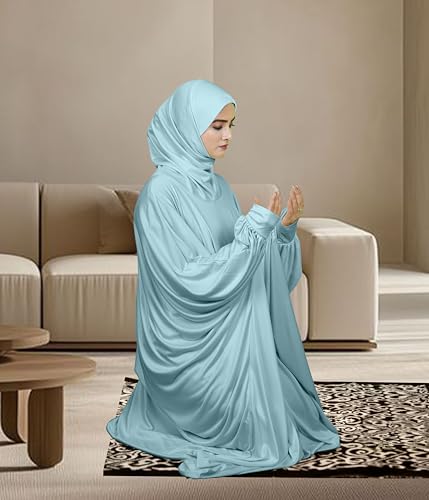 Image of Mehar Namazi Muslim Prayer Dress for Women |Modest Islamic Namaz Dress with Hijab | Soft Strechable Fabric Zunaira Farasha Namaz Outfit