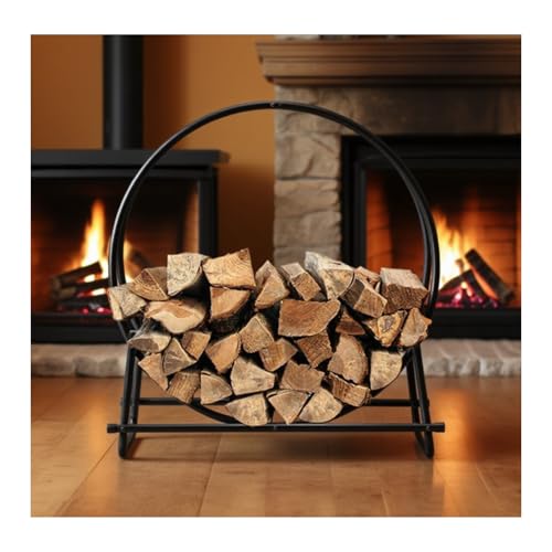 Estante para leña de hierro forjado para exteriores, soporte de leña resistente para interiores y exteriores, chimenea y jardín, cobertizo de leña para patios y terrazas.