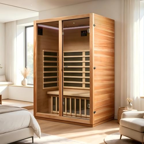 Image of Infrared Sauna,Low EMF,2 Person Sauna,Premium Wood,Indoor Sauna