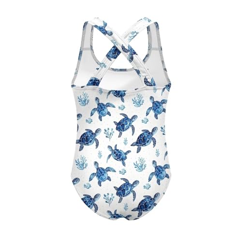 Image of Girls One Piece Swimsuits Teens Sleeveless Back Cross Strap Bathing Suit Kids Quick Dry Cute Beach Swimwear(5-14)