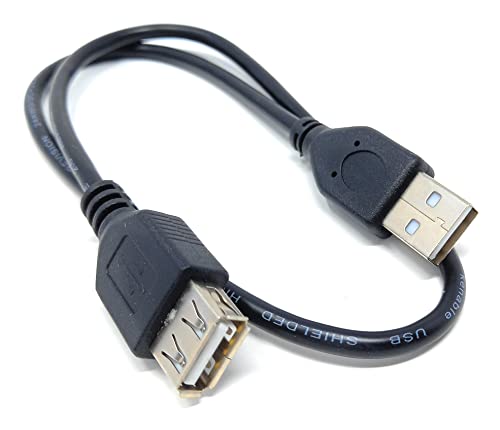 DRUT 50cm short USB Male to USB Female 2.0 24AWG High Speed EXTENSION Cable A Plug to Socket 1.6ft Black - Image 2