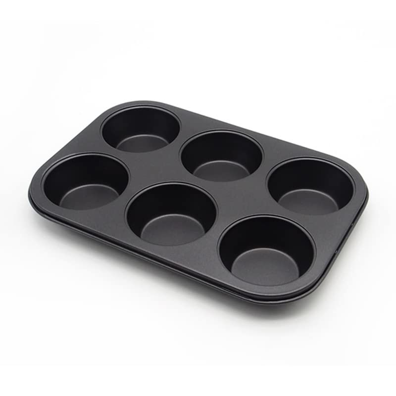 AGIgear Premium Non-Stick Muffin Baking Pan,2Packs Cupcake Pan,Stainless steel 6-Cup Muffin Tin (Black)