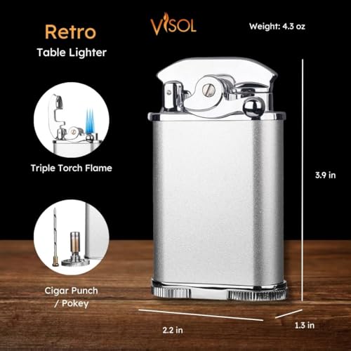 Encendedor Visol Retro Triple Llama Recargable de Gas miniatura 2