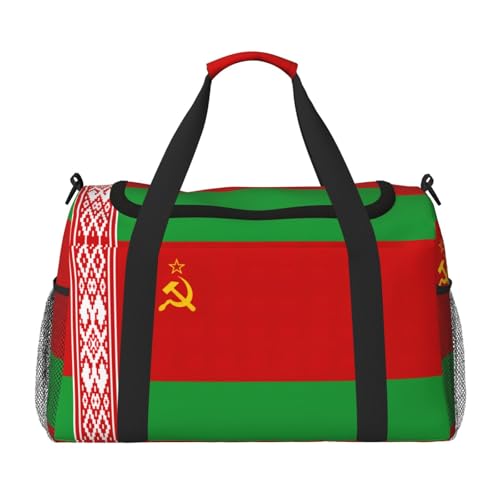 Sac de sport Biélorussie noir grand sac de nuit contre le désordre