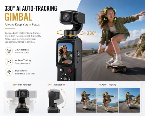 AUSHA 4K Smart Vlog Camera with 330° AI Face Tracking - Image 4