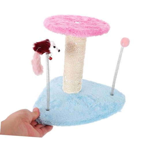 Torre de rascador para gatos con juguete interactivo miniatura 3