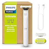 Philips OneBlade Intimate, Rasuradora y recortadora para las zonas íntimas y axilas, para hombre y mujer, con 2 cuchillas...