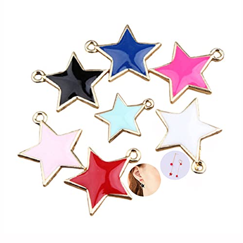 Accessoires Bijoux, 35 Pièces Accessoires Pendentif,aAccessoires de Boucle dD'oreille, Petit Pendentif en Alliage,Pendentif à Breloques Étoiles, Colliers, Bracelets et Boucles D'oreilles Bricolage Cover