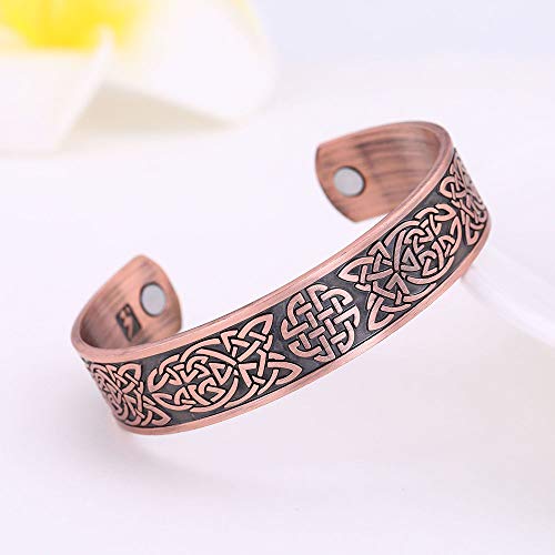 My Shape Classic Irish Celtic Knot Bracelet Magnetic Therapy Cuff Bangle Irish Pattern Jewelry (Antique Copper) #TOP1