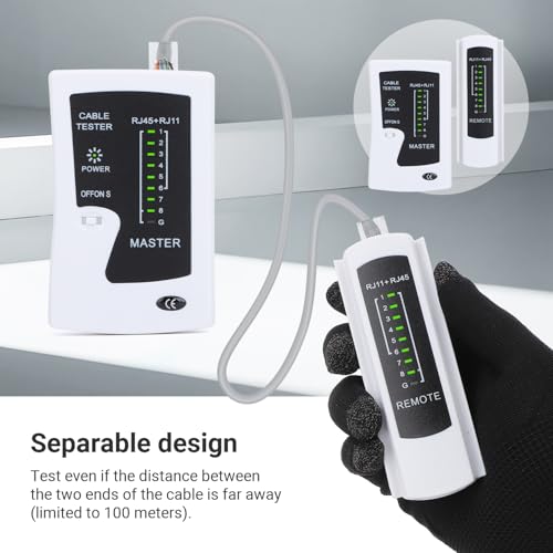 RJ45 Cable Tester Network Cable Tester Ethernet Wire Test Tool for LAN Phone RJ45 RJ11 RJ12 Cat5 Cat5e Cat6 Cat6a Cat7 UTP/Shield Cable