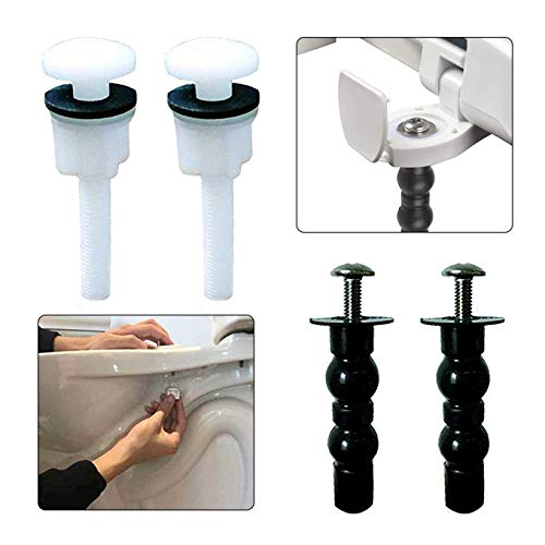 Toilet Seat Hinge Bolts and Nuts with Washers 2 Types Plastic