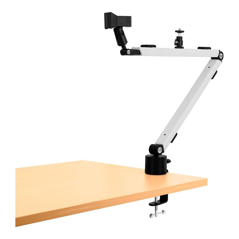 Streamplify MOUNT ARM Micrófono Streaming, Blanco | Micrófono streaming USB condensador con patrón cardioide, filtro pop y trípode, ideal podcast, gaming y YouTube