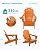 SERWALL Adirondack Chair for Patio Garden Outdoors Heavy All-Weather Fire Pit Chairs - Orange