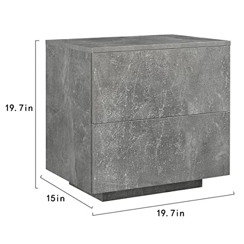 Generic LED Nightstand Bedside Table with LED Lights Set of 2, for Bedroom Living Room Modern Nightstand with 2 Drawers, Large Storage Space LED Light Nightstand, End Table Side Table