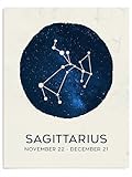 AMERICAN LUXURY GIFTS Sagittarius Constellation Art - Mystic Zodiac Wall Decor - Astrology Gift for Living Room, Bedroom - 11x14 Unframed Print