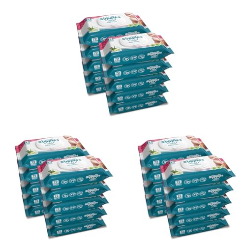 Image of Amazon Brand - Supples Baby Wet Wipes with Lid | 720 Wipes | 72 Wipes x 30 Packs | Enriched With Aloe Vera and Vitamin E | Alcohol-Free and Paraben-Free | Pure Water-Based formulation