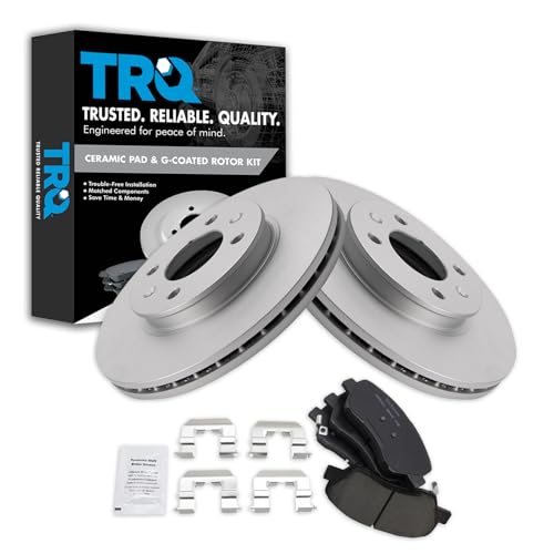 TRQ Front Ceramic Brake Pad and Rotor Set Coated Compatible with 2012-17 Hyundai Accent 12-16 Kia Rio EX LX 2017 Kia Rio with 256 mm Diameter Front Rotors by TRQ - Used condition - US$19.87