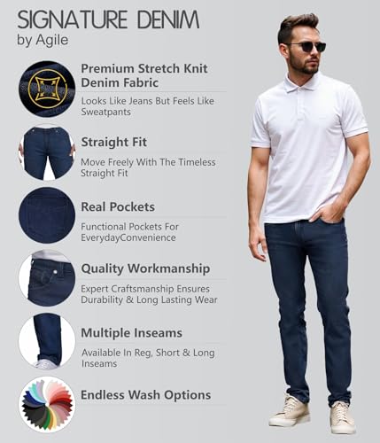 Image of ETHANOL Men's Straight Knit Denim Jeans
