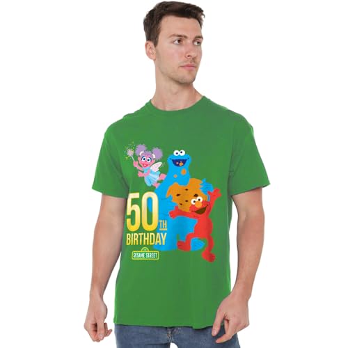 T-Shirt Sesame Street en Coton Kelly Green Solide et Confortable pour Tous