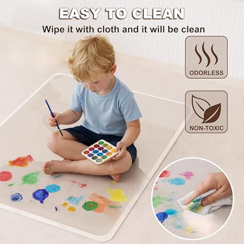 MESAILUP Beveled Edge Office Chair Mat for Carpet Crystal Clear 32" x 46" Heavy Duty Computer Desk Mats for Low Flat and No Pile Carpeted Floor or Hard Floor - Clear Rug Pad for Rolling Chairs by MESAILUP - Image 5
