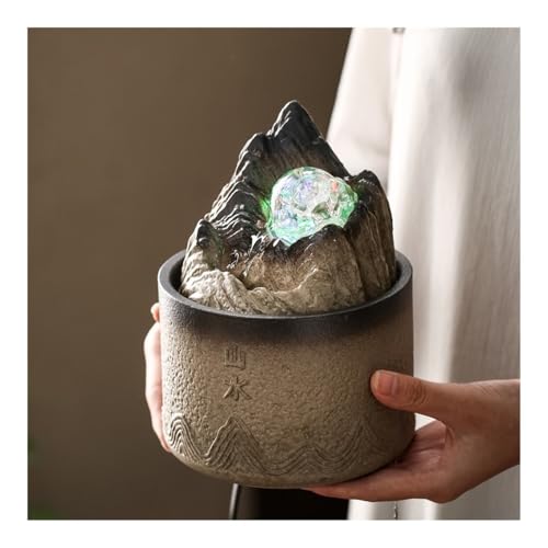 Fontaine de bureau d'intérieur, mini-décoration céramique bleue de méditation