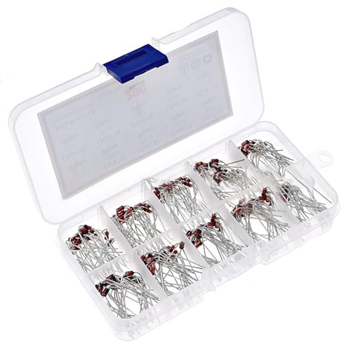 1W Zener Diode Assorted Kit Set 200 Pcs 10 Values Voltage Zener Diodes, 1N4738~1N4748, 3.3V~22V