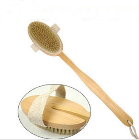 KINGLAKE Hot Sale Log Long Bath Brush with Natural Boar Bristles, 16 Inch (Model 1)