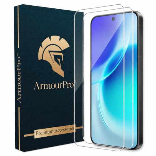 Image of ArmourPro 3D Borderless Tempered Glass for Vivo X300 FE, Vivo X300 and X200 FE, Set of 2 HD Clear Screen Protectors with 3D Curved Edges, 9H Hardness, Oleophobic Coating, Case Friendly