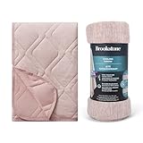 Brookstone Cooling Comfort Throw Blankets for Sleeping - Innovative Cooling Dual-Sided Throw - Oversized Cool Blanket for Hot Sleepers - Nylon and Polyethylene Blanket - Rose Smoke