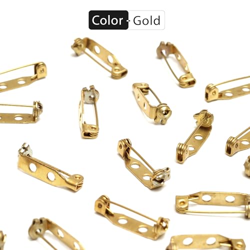Image of Embroiderymaterial Brooch Pin Two Holes Backs Jewellery Findings for Jewellery Making (20 Pieces, 7X22 MM)
