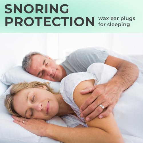 Image of Peace&Quiet PQ Wax Ear Plugs for Sleeping, Swimming - 50 Soft Noise Cancelling Silicone Gel Wax Earplugs for Sleep and Swimmers, Ear Protection with Sound Blocking Level of 32 Db, Green