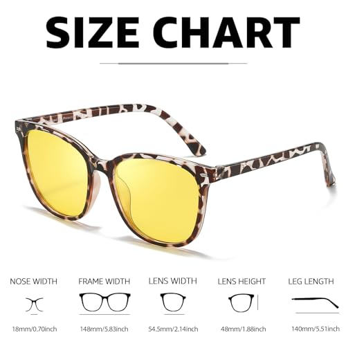 Image of Myiaur Polarized Night Vision Glasses for Women, Anti-Glare Yellow Lens