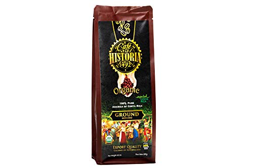 Cafe Historia - 100% Pure Organic Medium Roast Ground Costa Rican Coffee 8.8 oz (250g)