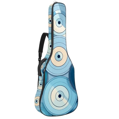 Étui pour guitare acoustique étanche 101,6 cm motif disques bleus