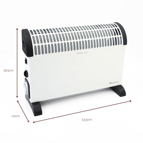 Rediffusion Convector Heater with Timer, 2000W, Variable Heat, 24 Hour Timer, Adjustable Thermostat, 3 Heat Settings, Overheat Protection, Tip-Over Safety Switch, White - REDY02T - Image 2