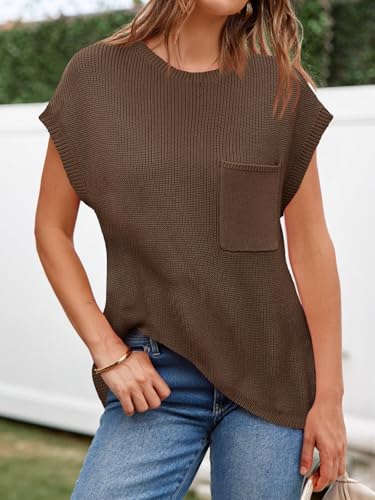Imily Bela Summer Fall Short Sleeve Sweater for Women 2025 Crew Neck Ribbed Knit Vests Trendy Pullover Tops3